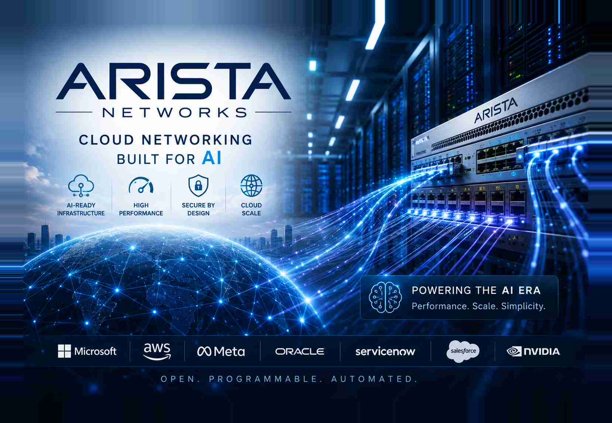 Steven__Frazer's tweet photo. Arista Networks hits a record high: why investors are paying up for the AI networking leader
Multi-year rally… #ANET $ANET #AristaNetworks #TopAIStocks #BestAIStocks #Investing #TopTechStocks #BestTechStocks #UKInvestors #AIinfrastructure @Sharesify
https://t.co/ZvFLlp3xnG https://t.co/l39K3iORIm