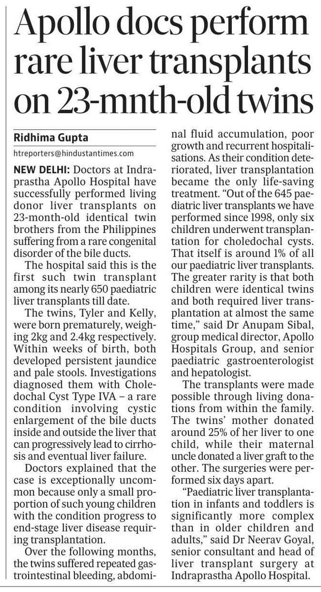 AnupamSibal's tweet photo. Born together, fought together, saved together!
Filipino twins Kelly &amp; Tyler (25 mo) were diagnosed with Choledochal Cyst IV - A, seen in 1 in a mil babies.
This is the first set of twins to undergo a liver transplant among our 645 cases in children and the rarest of rare cases. https://t.co/zo8VTCJUwf