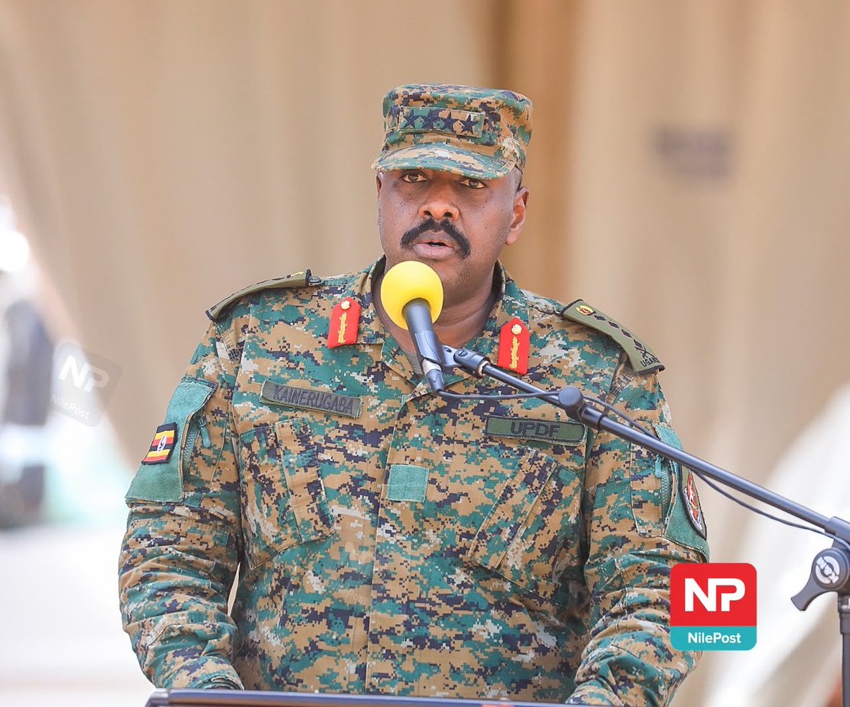 nbstv's tweet photo. Gen Muhoozi Kainerugaba: We are very aware of the insidious machinations of negative elements against our country, but the good news is that we will not permit their shenanigans.

#NBSUpdates #NBSAt18 https://t.co/aQSIva1gay