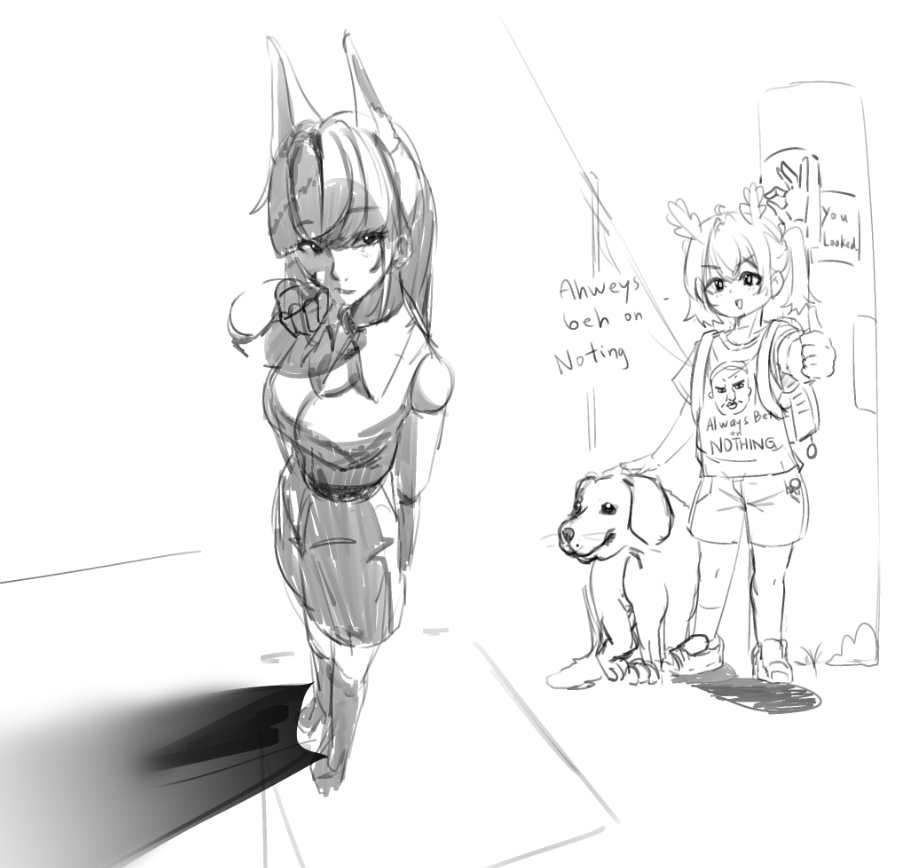 Y_126st's tweet photo. quick sketch of oomfs https://t.co/ZhMySynC77