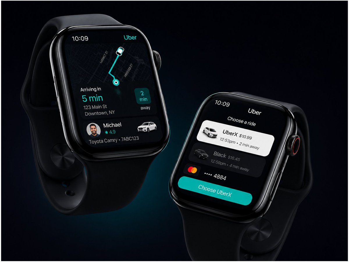 pinkigd's tweet photo. Uber × Apple Watch ⌚🚖
A premium Apple Watch concept focused on making ride booking and tracking fast, intuitive, and glanceable.
Designed in Figma.
💙 Press L if you like it!
#AppleWatch #WatchOS #UIDesign #UXDesign #Figma #Dribbble #ProductDesign #DarkUI #ConceptDesign https://t.co/XcXpeT9Q97