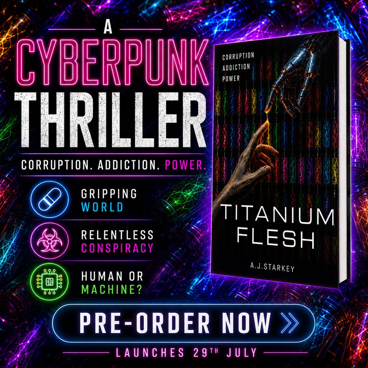 DrAndyStarkey's tweet photo. Pre-orders for Titanium Flesh are now open.
If you'd prefer a paperback, this will also be launched on 29th July
https://t.co/5hpdsgFF7q https://t.co/DHqmi3UMmG