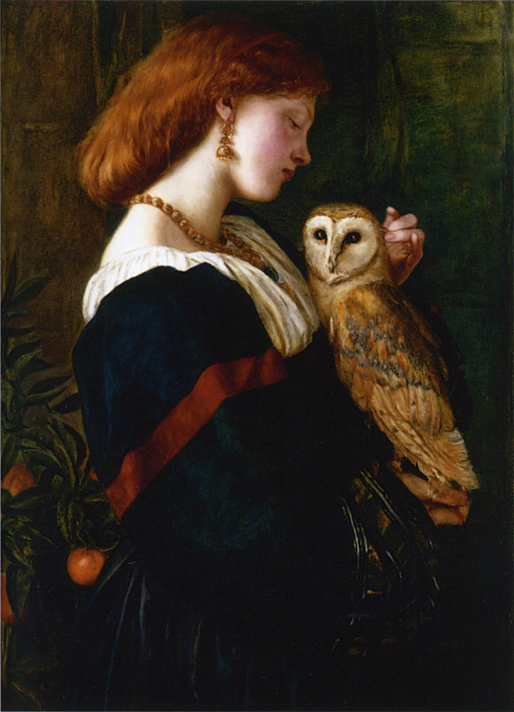 wikivictorian's tweet photo. The Owl, by English painter Valentine Cameron Pinsep (1863). In private collection. https://t.co/CqJ5BWVldv