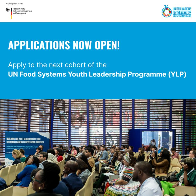 JointSDGFund's tweet photo. 🌱 Are you a young professional working to improve food systems? 

🌍 Nearly 100 young leaders from over 50 countries have already completed the UN Food Systems Youth Leadership Programme #YLPfoodsystems. 

The next cohort could include you!

🔗 Apply now: https://t.co/jb6svCtIXn https://t.co/6iaY7PskFj