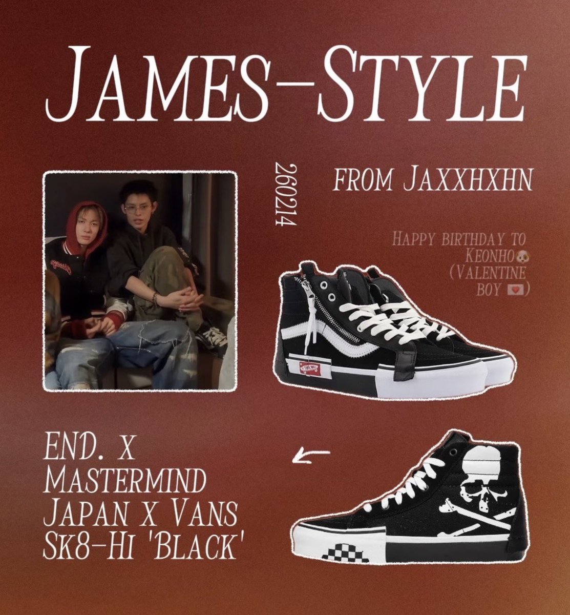 crtsprodz's tweet photo. James has a pair of Vans high-top with a skull design, and Martin said he really wanted those shoes too 🥹 but he’s jealous because James pulls them off so well and makes them look just for him 😆
https://t.co/BGRYeFiRfZ