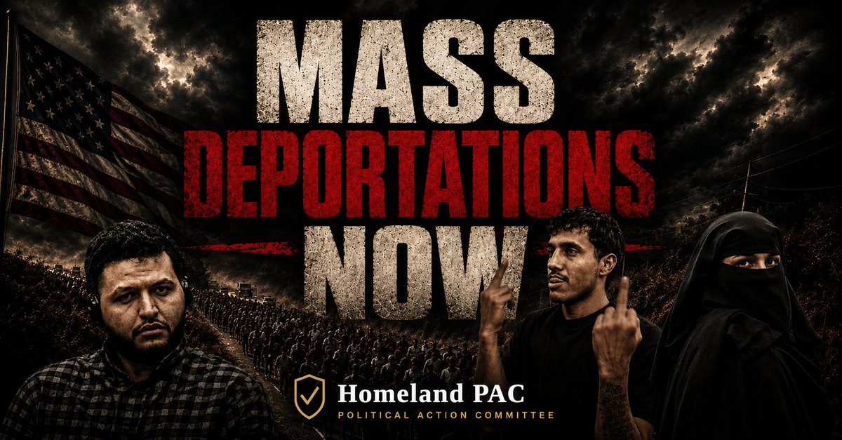 Homeland_PAC's tweet photo. Refuse to be conquered. Join our fight for MASS DEPORTATIONS across all 50 states. 
No excuses. Donate now >>