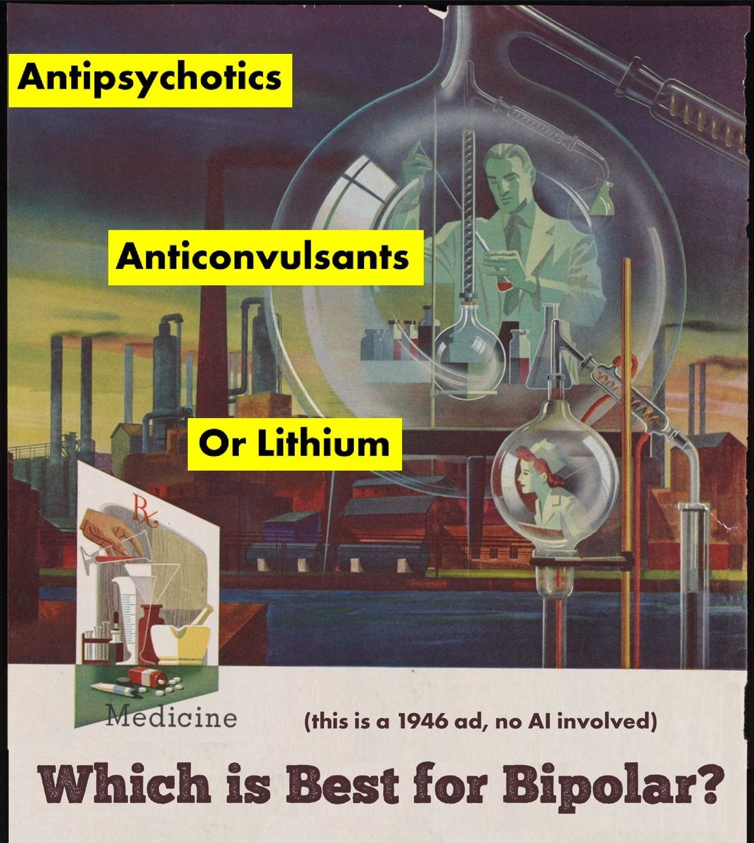 chrisaikenmd's tweet photo. Here's why experts recommend lithium/anticonvulsants 1st in bipolar:
▪ Lasting remission
▪ Cognitive/functional outcomes
▪ Lower suicide and mortality rates
▪ Addresses underlying biology

From Rif El-Mallakh et al:
https://t.co/MDjrVi4cGv https://t.co/YGD3diDZPH