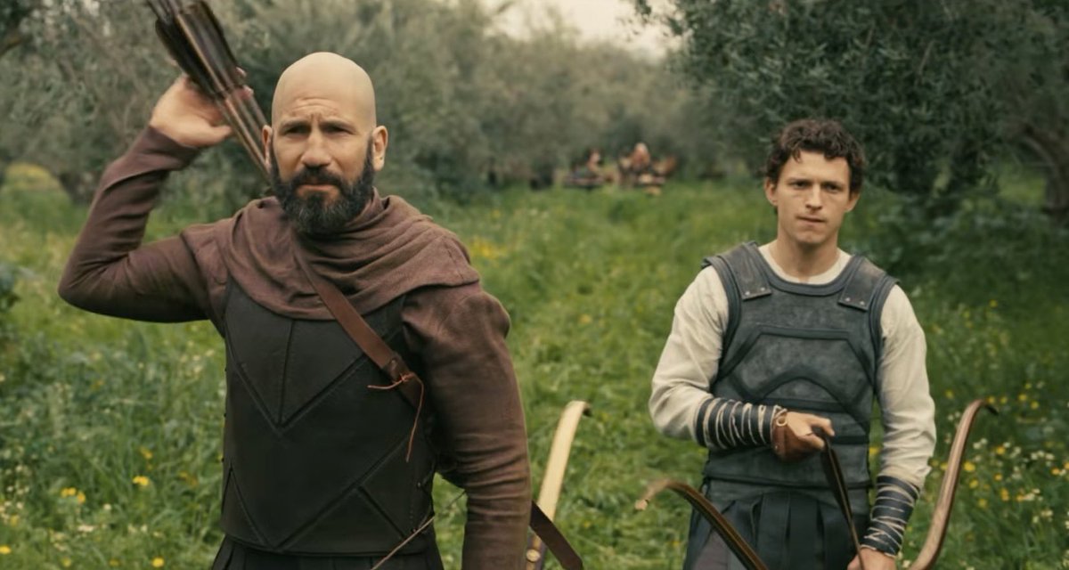 ECTrailers's tweet photo. Nuevo vistazo a Jon Bernthal y Tom Holland en ‘LA ODISEA’ de Christopher Nolan. 

En cines el 17 de julio. https://t.co/tvyiidN2xQ