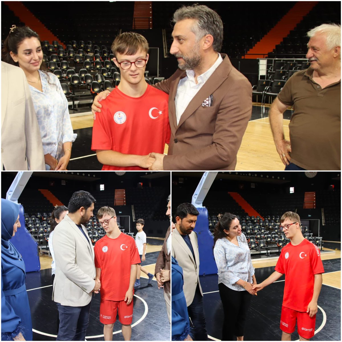 akyenisehirilce's tweet photo. 📍 Servet Tazegül Spor Salonu

✅ Ziyaret

İlçe Başkanımız Sn. Seyidhan Kartal, İlçe Yönetim Kurulu Üyelerimiz ve İlçe Kadın Kolları Başkanımız Sn. Av. Helin Gezgin ile birlikte, Macaristan'da düzenlenen Down Sendromlular Basketbol Dünya Şampiyonası'nda Dünya ikincisi olan Down Sendromlular Basketbol Milli Takımımızın değerli sporcusu Kaan Çağlar'ı ziyaret ettik.

Ziyaretimizde Milli Takım Antrenörü Sn. Ali Adıgüzel ve Servet Tazegül Spor Salonu Tesis Müdürü Sn. Berna Kulaç ile de bir araya gelerek sporcumuzu ve teknik ekibini tebrik ettik.

Ülkemize yaşattıkları bu gurur dolayısıyla Kaan Çağlar'ı ve emeği geçen herkesi gönülden kutluyor, başarılarının devamını diliyoruz.

#Yenişehir #Mersin #Ziyaret #MilliTakım  #Spor