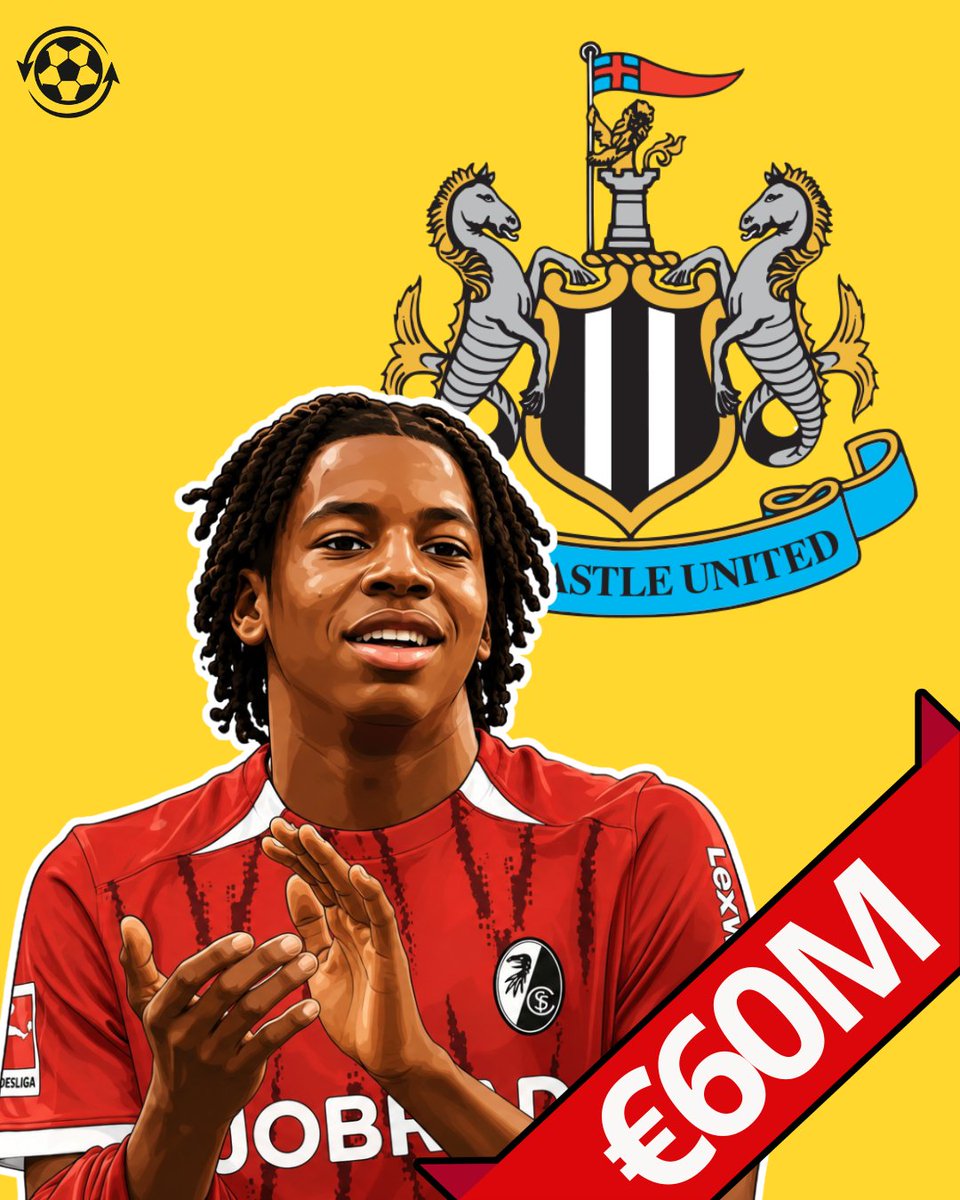 DeadlineDayLive's tweet photo. 🚨 𝗕𝗥𝗘𝗔𝗞𝗜𝗡𝗚: Newcastle have reached a full agreement with Freiburg to sign Johan Manzambi for €60M. 🇨🇭⚪️

Personal terms are now being finalised, with a long-term contract already prepared for the midfielder. ✍️

Aston Villa also pushed to sign Manzambi following Amadou Onana's ACL injury, but Newcastle are now leading the race. 

The 20-year-old remains fully focused on the World Cup despite currently being sidelined through injury.

(Source: @Plettigoal / @SkySportDE)