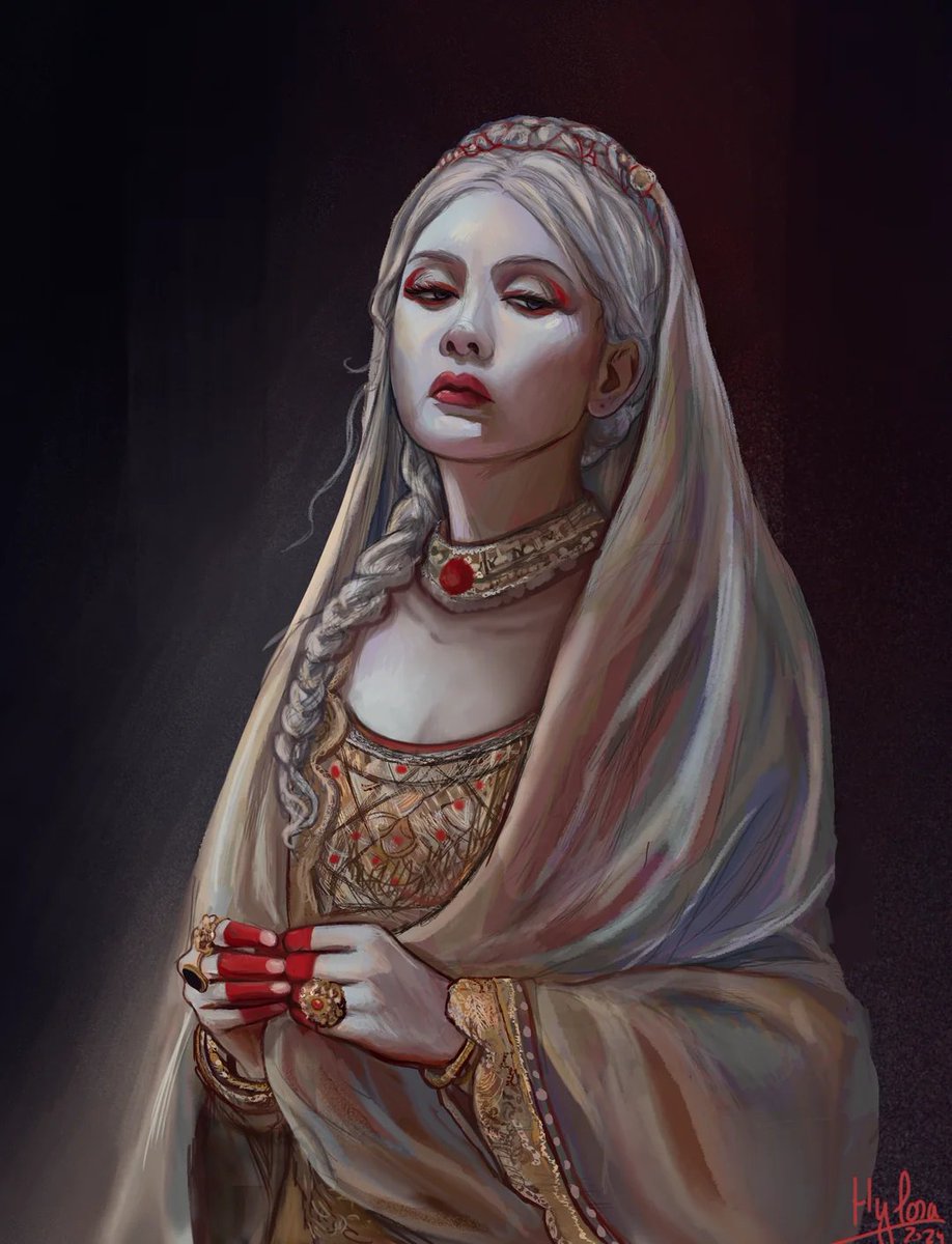 CakeLikeAndrew's tweet photo. @ph0enix20 @pettipali In the books Myssaria was valyrian from Lys - this city is known for the fact that the vast majority of its population are descendants of the Valyrians. She was called the “White Worm” because of her appearance https://t.co/FgcTq310wo