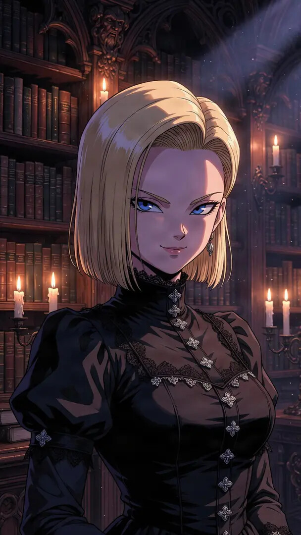 DaddyJim's tweet photo. What book is she actually looking for in there? #DragonBall #Android18 https://t.co/zdqXiVf81m