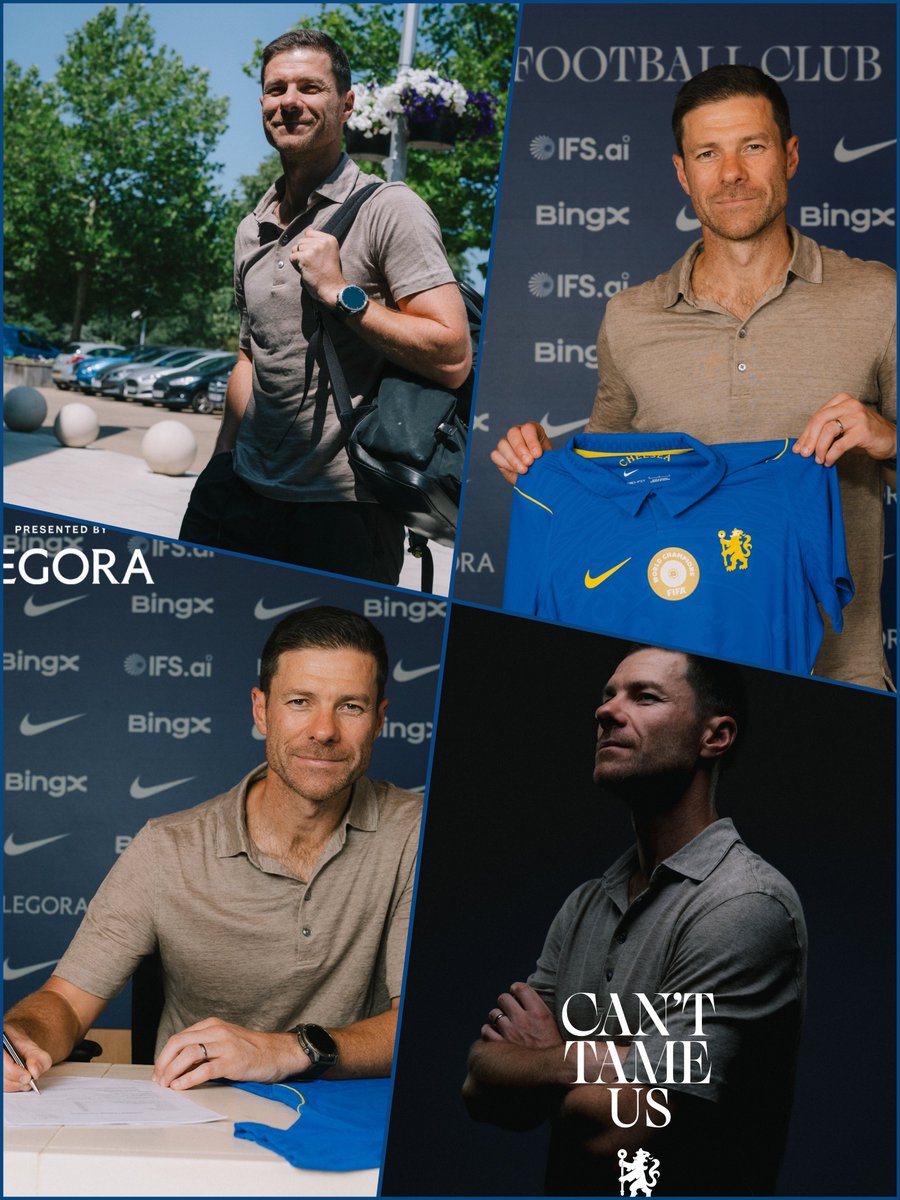SiaranBolaLive's tweet photo. Xabi Alonso resmi mengawali kerja di Chelsea. 🔵🥶 https://t.co/aguELkETbb