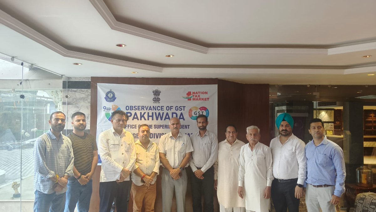 CgstJammu's tweet photo. CGST Commissionerate Jammu conducted a GST Outreach Programme at Katra on 09-07-26, engaging with taxpayers and addressing their grievances and queries through constructive interaction.  #GST #TaxpayerFirst #EaseOfDoingBusiness https://t.co/SHxa7PW5Ej
