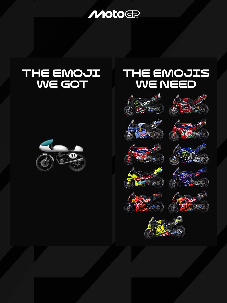 MotoGP's tweet photo. Can we please get these emojis asap? 🥺 🧵 

#MotoGP #WiredDifferent https://t.co/QVIZc3PSC9