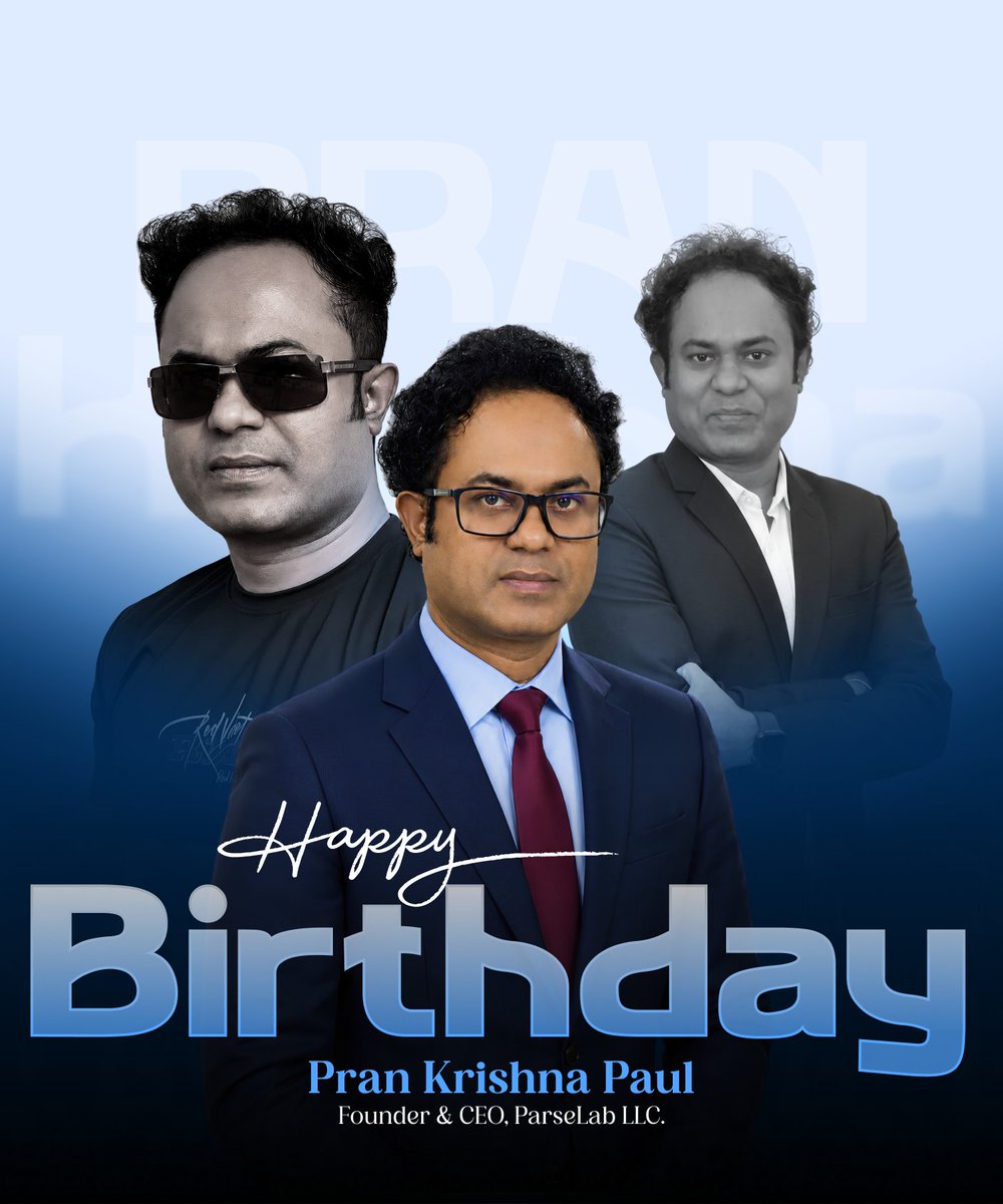 parselabllc's tweet photo. 𝗛𝗮𝗽𝗽𝘆 𝗕𝗶𝗿𝘁𝗵𝗱𝗮𝘆, @pran_paul 𝗕𝗵𝗮𝗶𝗮! 💙🎉
Wishing you a wonderful year ahead filled with happiness, good health, peace, and continued success.

Thank you for always believing in your team and trusting us to do our best. Your vision inspires us, your support gives us confidence, and your humility reminds us what true leadership looks like.

We’re grateful for your leadership, your encouragement, and the positive environment you’ve created at ParseLab. Every day, you inspire us to learn, grow, and become better.

Wishing you endless happiness, great health, and every success you deserve.
𝗛𝗮𝘃𝗲 𝗮𝗻 𝗮𝗺𝗮𝘇𝗶𝗻𝗴 𝗯𝗶𝗿𝘁𝗵𝗱𝗮𝘆!🎂✨

With love and gratitude from the entire ParseLab family:https://t.co/wzOz0LvvAt

#ParseLab #HappyBirthday #PranKrishnaPaul