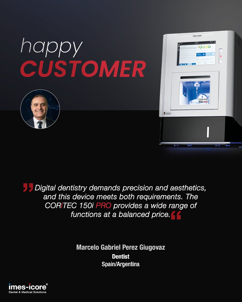 imesicore's tweet photo. Our customer from Spain counts on his CORiTEC 150i PRO for its precision and various functions for a balanced price. A great combination that supports modern digital dentistry in the best way. 👍

You are welcome to share your experiences with us too!

#imesicore #HappyCustomers https://t.co/5fDwJGir1U