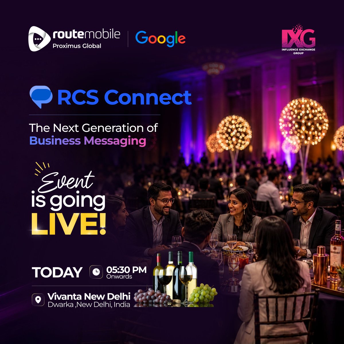 IXG2024's tweet photo. We are officially LIVE in New Delhi for #RCSConnect with @routemobile & @Google! π
π https://t.co/cek8mfOL0H
#RCSConnect #RouteMobile #Google #CPaaS #BizMessaging #TechRoundtable #MarTech2026 #CustomerUX #ConversationalAI #DelhiTech https://t.co/kPOUkVtGGt