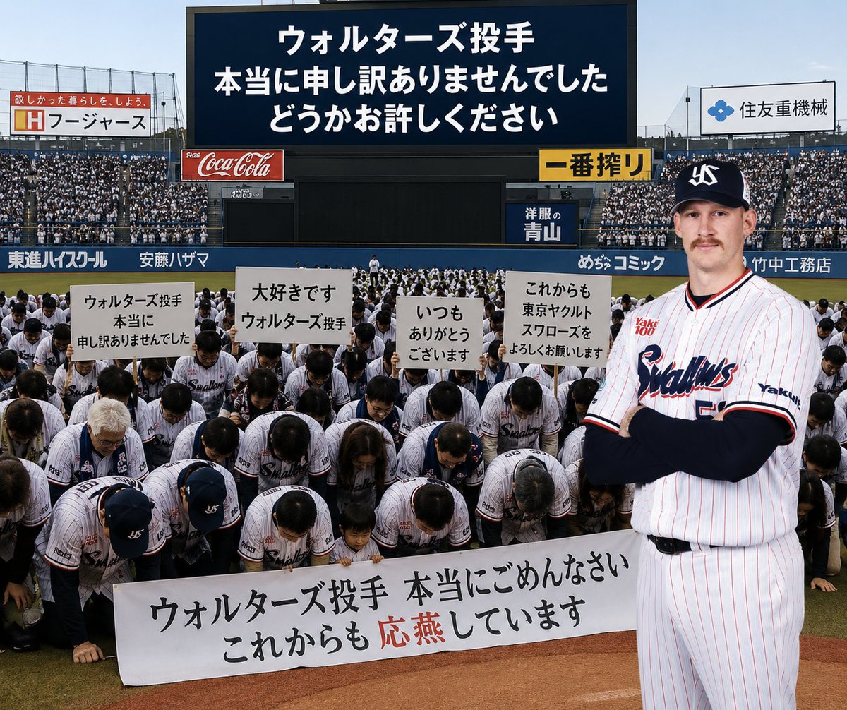 swallows3355's tweet photo. 今ヤクルトファン全員がウォルターズにコレ

#swallows https://t.co/vzdtNQfddW