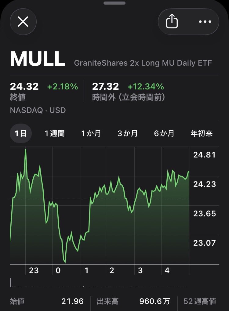 shachiqooo's tweet photo. この前なけなしのボーナスで買ったMULL…救われそうです🤓
プレですが27ドルまで戻ってます
#MU
#MULL https://t.co/jmB55MXixF