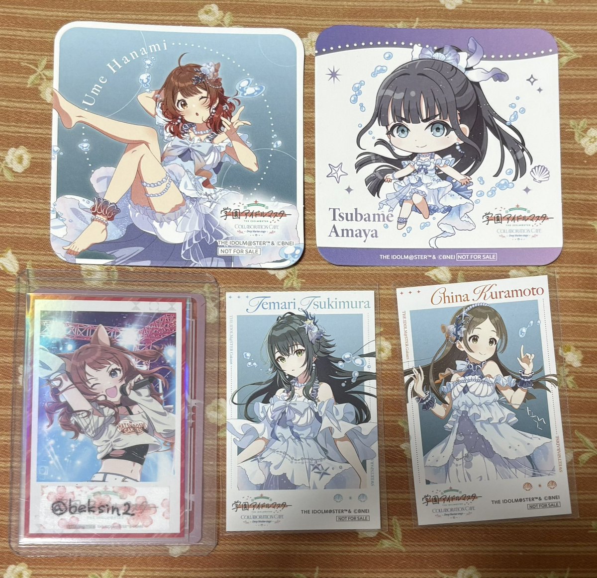 beksin2's tweet photo. 【交換・譲渡】学マス スイパラ スイーツパラダイス デフォルト

譲
コースター：佑芽（等身）、燕(SD)
特典：手毬、千奈

求
コースター 咲季、広
特典: 広
各1点、または定価+送料

郵送のみ
検索からでもお気軽にどうぞ https://t.co/vXHrbcX9Ho
