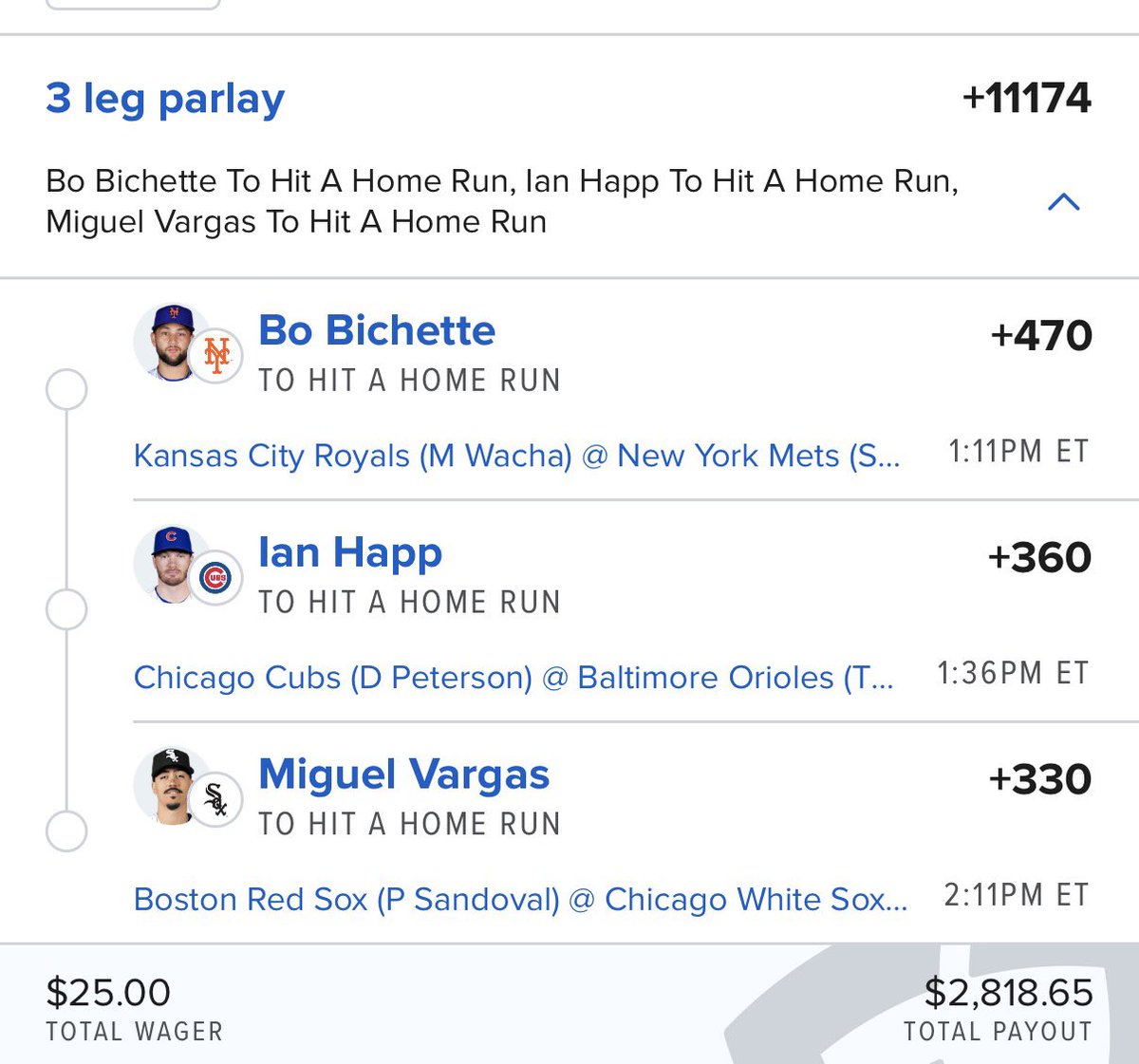 jcflip8701's tweet photo. @OutlawParlays this the one. Remember I said this ! https://t.co/6GA8O1XlGu
