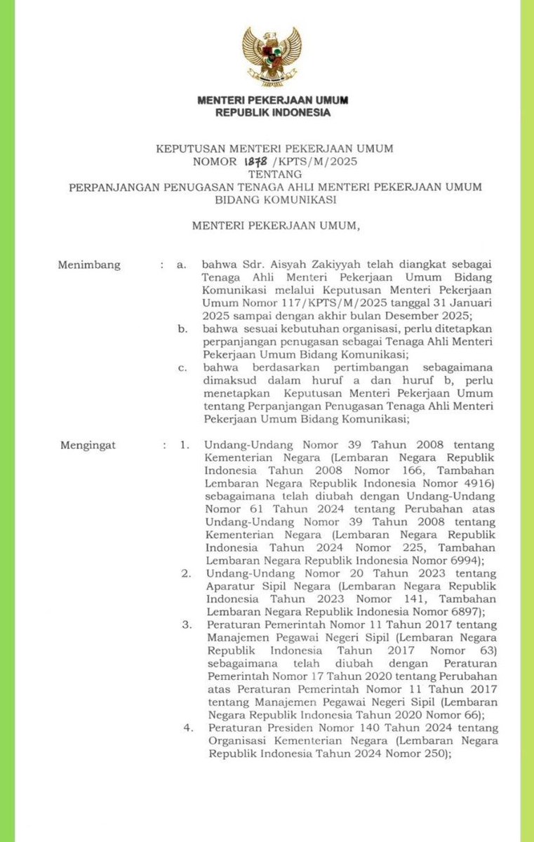 bilbiils_'s tweet photo. Aisyah Zakiyyah Keponakan Menteri PU Dody Hanggodo. 
Paling kenceng tuh triak Deep State pak @.dody Hanggodo
Kok bisa keponakan diangkat jadi TA/Jubir PU??
Setalah itu setahun langsung jadi komisaris?? Apa nggak terlalu melejit itu pak??

Perjalanan Karir
■ PT Toyota Tsusho System Indonesia
2023-2024
(Kepala Tim Devisi Penjualan)
■ PT LumintooSukses Incomos
2024-2025
(Direktur dan Perencana Startegis)
■ Kemenetrian PU
2025-Mei 2026
(Tenaga Ahli/Jubir Kementrian PU)

PENDIDIKAN
■ 2015 (S1)
Sarjana Kimia Terapan dan Biokimia  Gunma University, Jepang.
■ 2018 (S2)
Megister Komunikasi Internasional
Macquarie university,Sydney, Australia