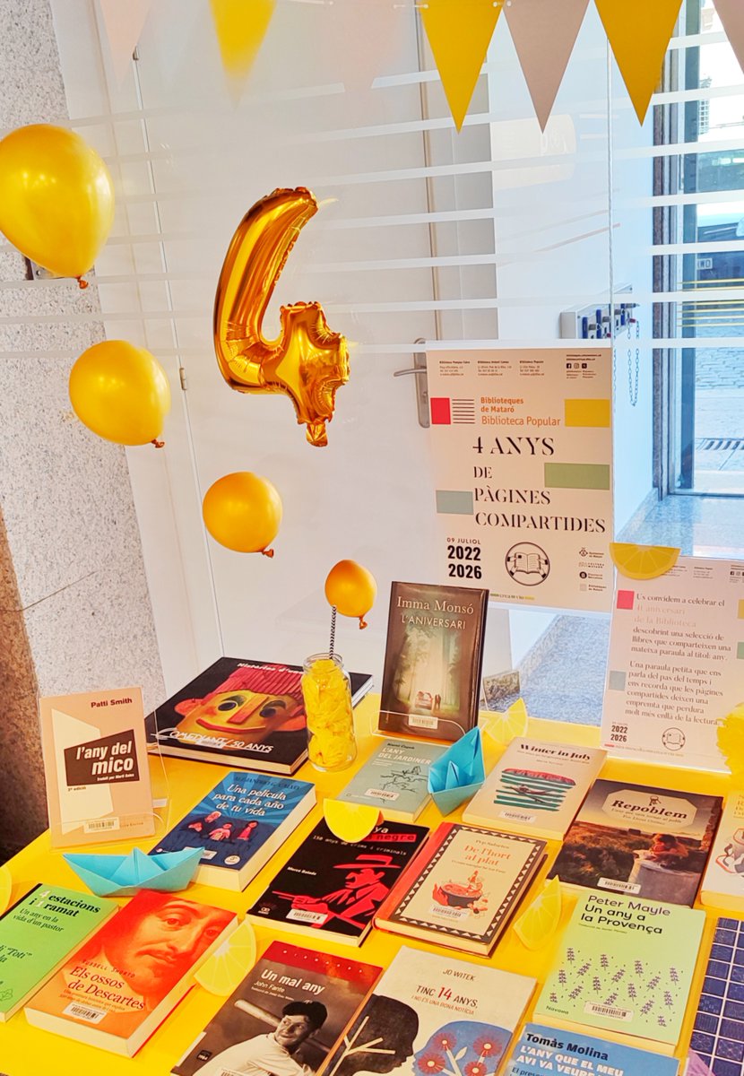 bibliosmataro's tweet photo. 🎉 Avui #lapopular fa 4 anys!
Ho volem celebrar amb tots vosaltres i seguir compartint lectures, activitats, cultura... 📚✨
Gràcies per acompanyar-nos! https://t.co/1KKvZ7ZgvY