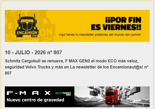 encamion's tweet photo. Sigue el calor y seguimos disfrutando con las noticias y novedades del sector ☀️☀️☀️. Schmitz Cargobull se renueva, FORD F MAX GEN2 el modo ECO más veloz, seguridad Volvo Trucks. ¡Todo esto y mucho más en La newsletter de los Encamionaut@s! nº 807
https://t.co/5UrjtwCq8t https://t.co/5hqxxQUzbB