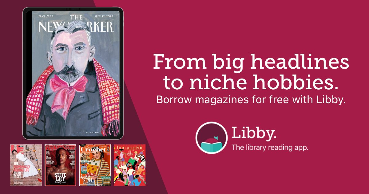 RichmondLibs's tweet photo. From bustling airport terminals to quiet reading nooks. Digital magazines make it easy to  enjoy your favorite magazines anytime, anywhere. Find them in the Libby app!

#Libby #Magazines #RichmondLibraries #eLibrary https://t.co/zigIFEznMH