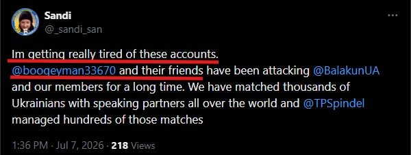 Offline_Guard's tweet photo. @BalakunUA @_sandi_san @TPSpindel Maybe some of your “volunteers” and co-founders can  find something better to do than doing the FSB’s work by smearing and harassing active-duty Ukrainian servicemen and volunteers?
No one ever mentioned Sandi, but she decided to make a post about how she is tired of a UA soldier https://t.co/rqVajyTxSZ