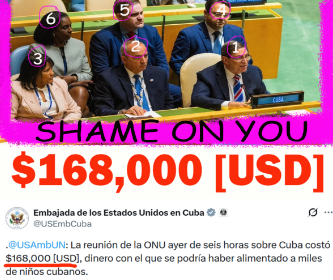 BellaLula20's tweet photo. @cubadebatecu NO LES IMPORTA EL PUEBLO 🇨🇺
Seis personas para resolver NADA. Viajes, hotel, ropa, comida, coches, TODO PAGADO CON EL HAMBRE DEL PUEBLO CUBANO.
#11J #CubaPaLaCalle https://t.co/BXEf24CDQc