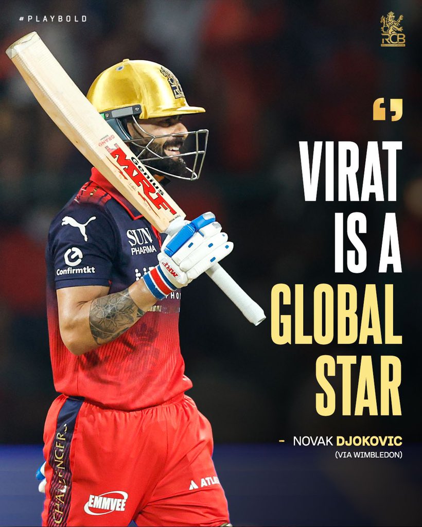 RCBTweets's tweet photo. Game recognises game. 🤝

Different sport. Same obsession with chasing greatness. ❤️‍🔥 https://t.co/PM6nngZdBm