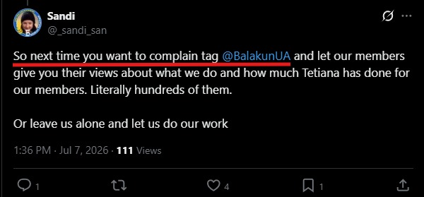Offline_Guard's tweet photo. @BalakunUA @_sandi_san @TPSpindel Maybe some of your “volunteers” and co-founders can  find something better to do than doing the FSB’s work by smearing and harassing active-duty Ukrainian servicemen and volunteers?
No one ever mentioned Sandi, but she decided to make a post about how she is tired of a UA soldier https://t.co/rqVajyTxSZ
