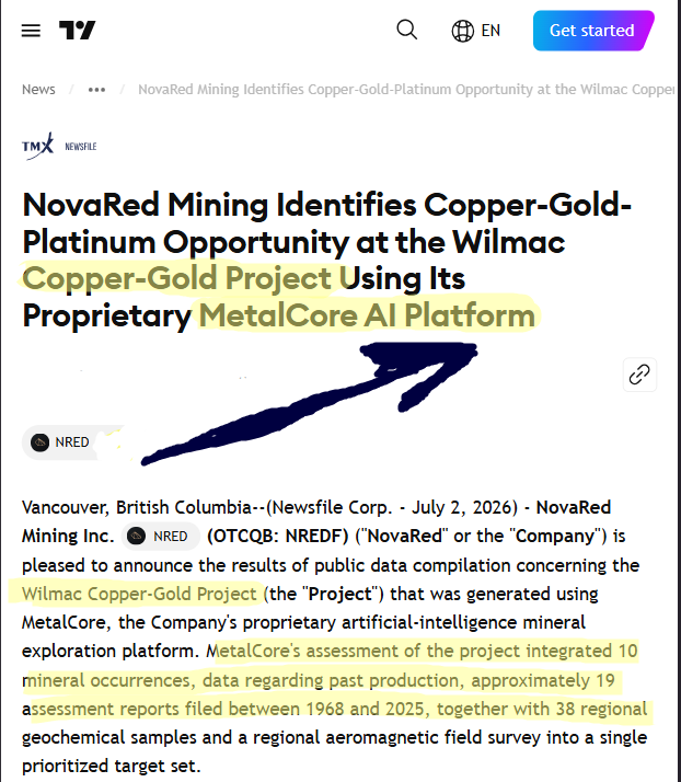 knpqb68745141's tweet photo. Hey resource people, Anglo American’s copper strategy tells you where the mining world is leaning.

Copper is tied to electrification, renewable energy, grid upgrades, EVs and consumer electronics. Iron ore still matters for steel and infrastructure, but copper is the metal getting pulled into the energy-transition and digitalization story.

That is the same macro lane where I keep watching 

$NRED.

Wilmac gives NovaRed 16,078 hectares in British Columbia near Copper Mountain, and MetalCore AI adds a smarter targeting layer for copper-gold-platinum exploration.

Copper demand keeps getting louder. $NRED is the smaller name I want on the radar.

External links are provided for convenience only, and we do not endorse or guarantee their content.

$FOLD $PLTR $TSLA