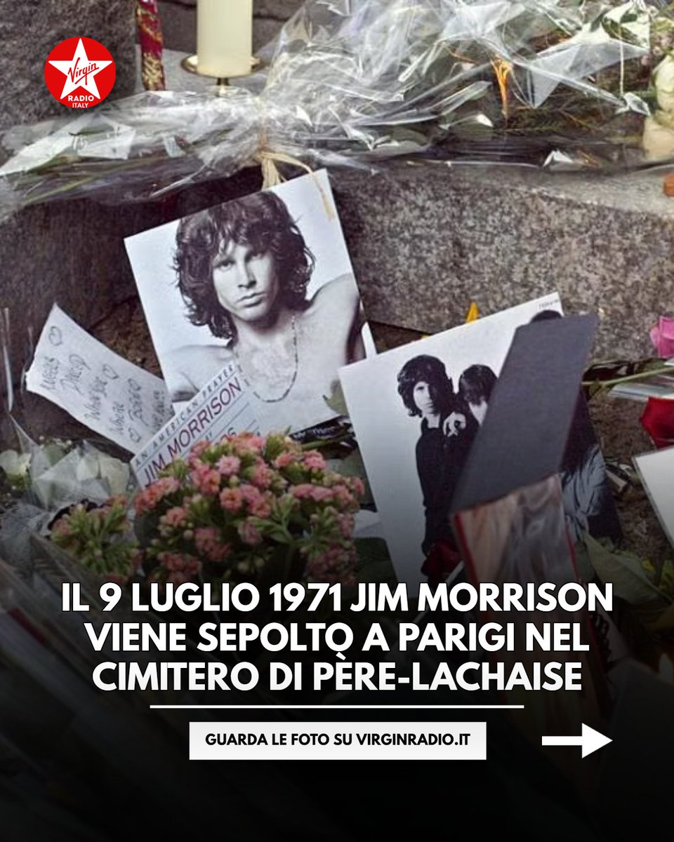 VirginRadioIT's tweet photo. 9 luglio 1971
@JimMorrison dei @TheDoors viene sepolto a #Parigi nel cimitero di Père-Lachaise. Da quel giorno la sua tomba è diventata uno dei luoghi più visitati della capitale francese 🔴 https://t.co/lYVNCnrvJS
#TheDoors #JimMorrison #StayRock #VirginRadio #StyleRock https://t.co/dYmUzkAEBf