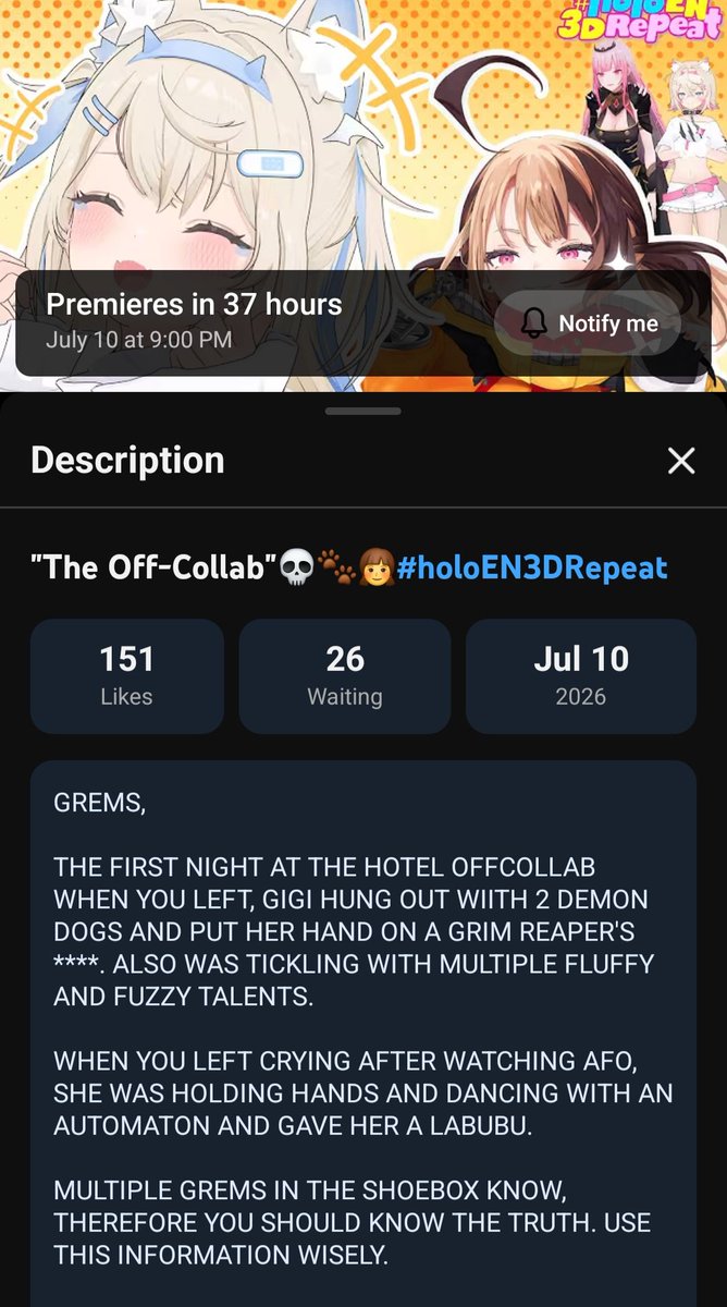 niimurin's tweet photo. Please never change person who writes the descriptions for the HoloEN 3D Repeats. https://t.co/HzxwLiFazg