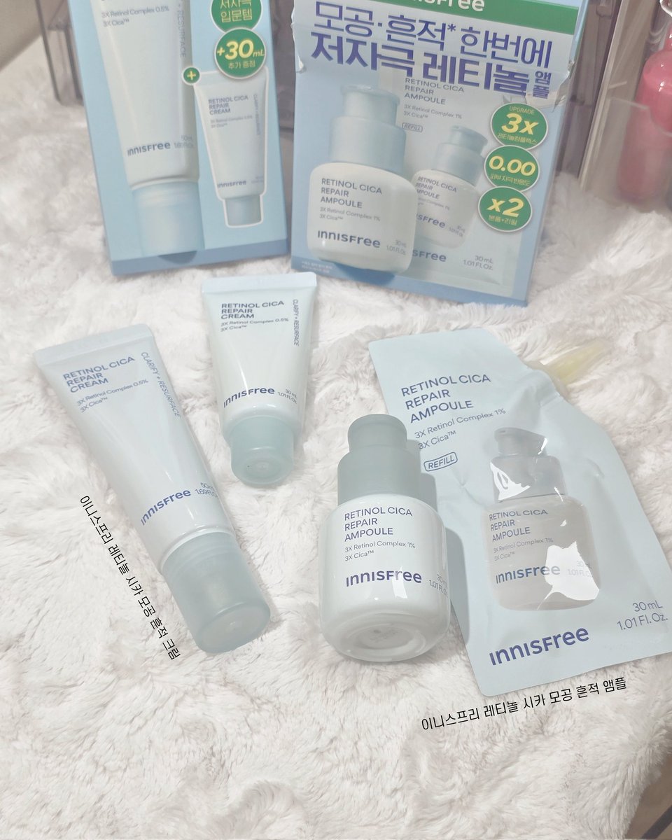 tiewis__su's tweet photo. #광고 #RT이벤트 @innisfree_kr​
​
#RT추첨 3분께 이니스프리 레티놀시카모공흔적앰플 기획세트를 선물로 보내드립니다!(당발 7/17)​
​
제가 진짜진짜진짜 좋아하는 ​
올리브영 1위 1) 이니스프리 레티놀 시카 앰플이 더 강력하게 업그레이드 되어 이니스프리 레티놀 시카 모공 흔적 앰플로 탄생했어요!!!​
​
모공이 커지고 눈에보여서 신경쓰였는데​
모공 매끈하게 2) 만드는데 도옴 진짜진짜 많이줘서 강추임!! 모공 흔적 크림까지 같이 써주면 진짜 야르임..ㄷㄷ​
​
무겁지 않고 산뜻한데 모공까지 확실이 잡아주는 앰플 찾는 분들께 완전히 강추!!​
​
타래로 이어갑니다!