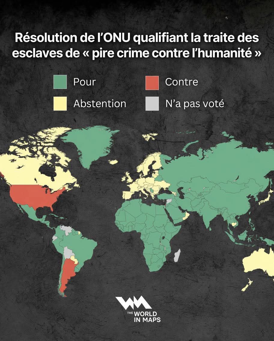 biabeshno's tweet photo. Ce schéma est très parlant.  Les anciennes puissances coloniales s'abstiennent et les nouvelles votent contre. #traite des #Esclaves #Onu https://t.co/DQKqfgFl5N