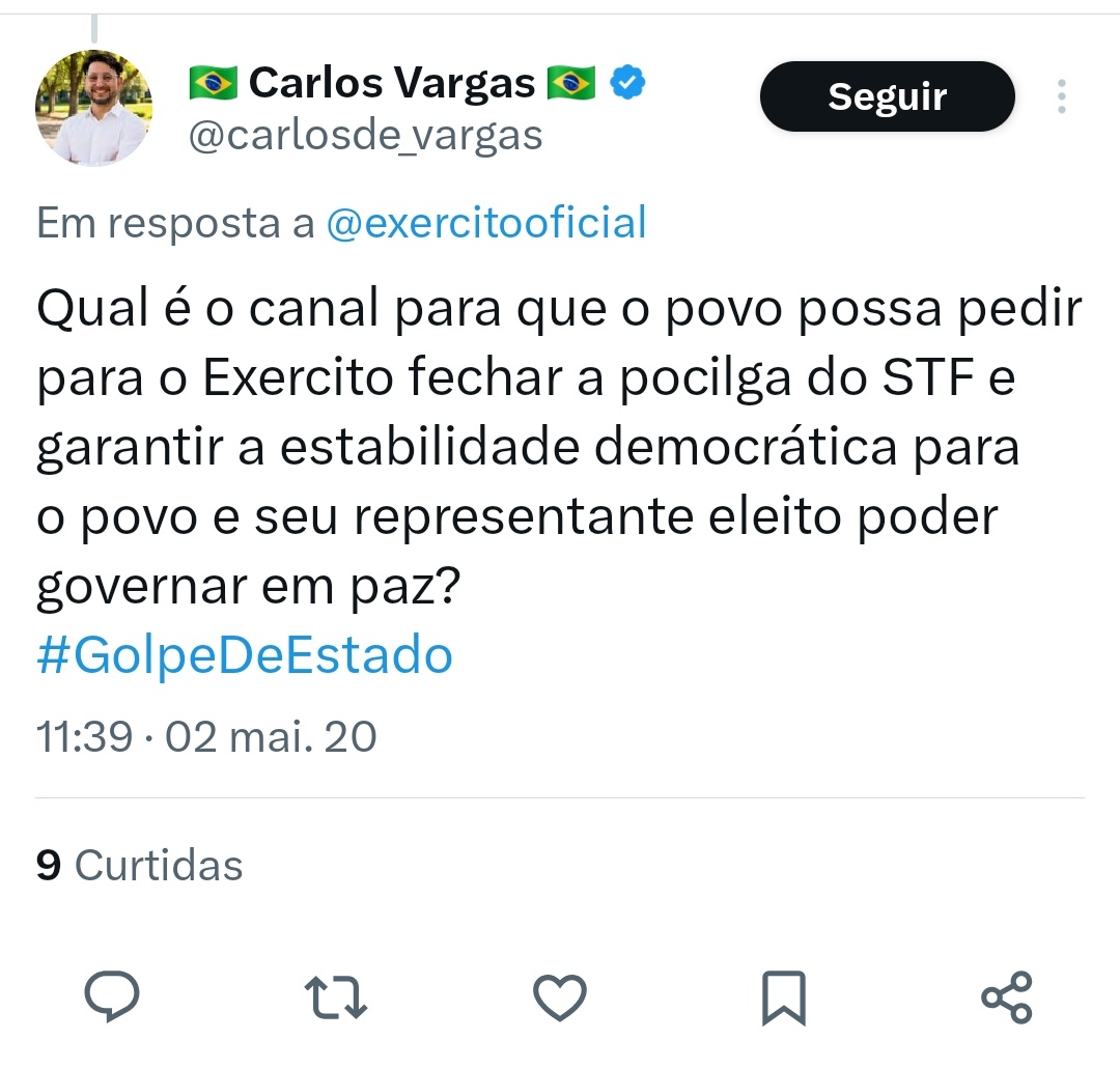 Pr_AlexandreGon's tweet photo. O canal é @STF_oficial ou @MPF_PGR 
Vai lá e pede para fechar a "pocilga" do STF dr. Carlos Vargas 👍 https://t.co/aFX59NE4Ki