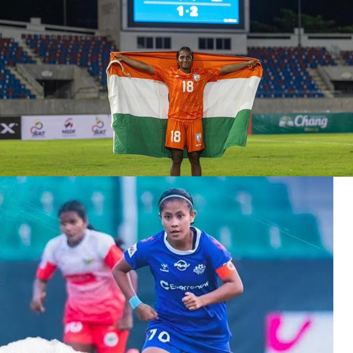 SohanPodder2's tweet photo. 🚨 East Bengal FC (W) have begun preparations in Kalyani for the AWCL Preliminary Stage.

🆕 India Internationals Rimpa Halder &amp; Anju Chanu roped in from Sribhumi FC 

 🇺🇬 Fazila Ikwaput 🇺🇬 ,Resty Nanziri and 🇬🇭 Abena Opoku retained . 
 👀 Two more foreign signings expected

#EBW https://t.co/NmeHxL1okC