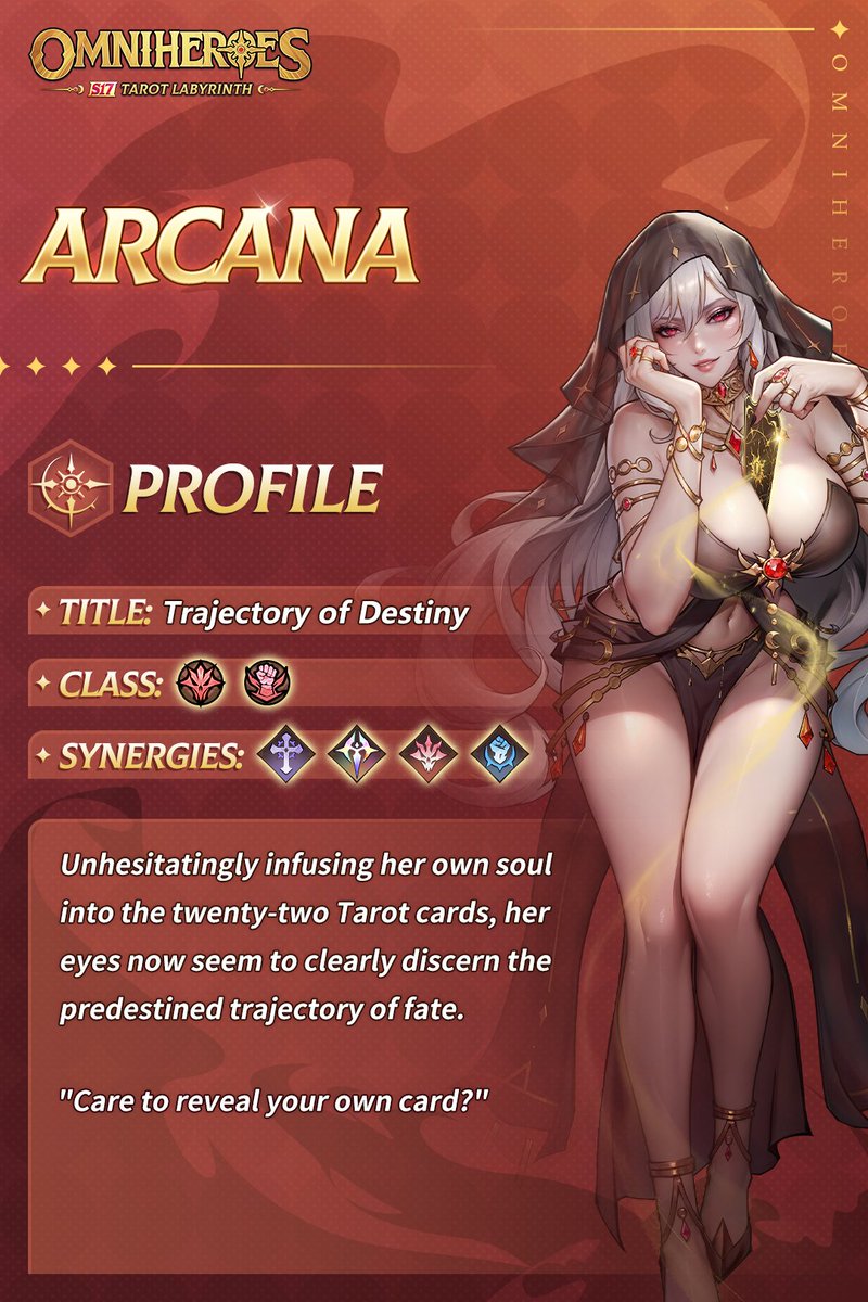 Omniheroes's tweet photo. 🔮 𝗛𝗲𝗿𝗼 𝗥𝗲𝘃𝗲𝗮𝗹 | 𝗔𝗿𝗰𝗮𝗻𝗮

🔮 "The upcoming battle... is going to be very interesting."

👀 Click the link to see more details in our forum: https://t.co/JQO9GgVaD6

#Omniheroes #S17TarotLabyrinth #Arcana #DailyTarot https://t.co/qzREKMEB3H