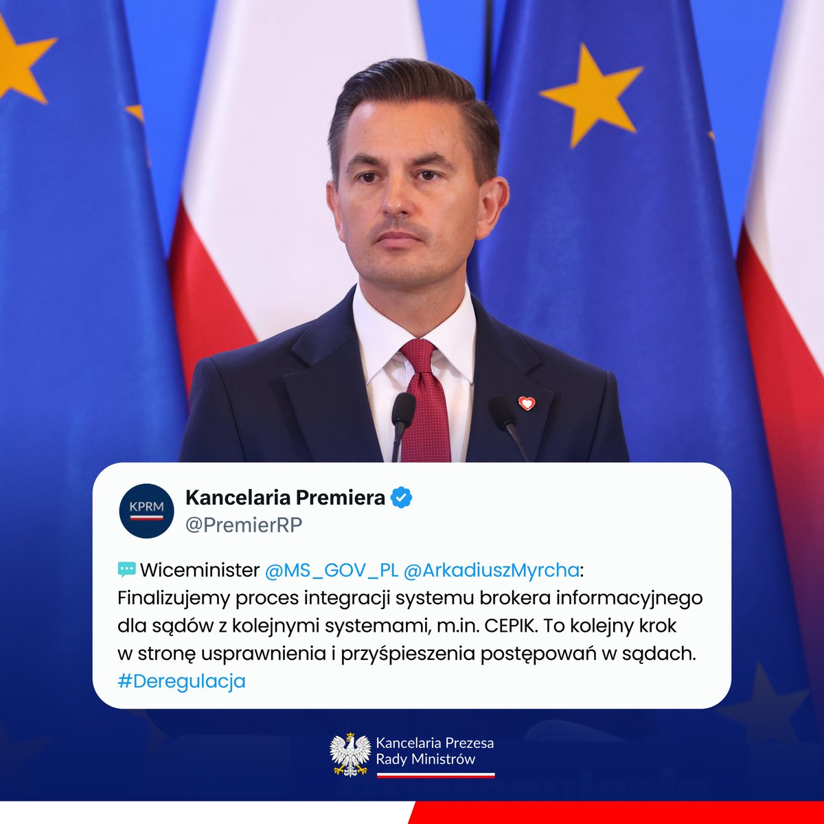 PremierRP's tweet photo. 💬 Wiceminister @MS_GOV_PL @ArkadiuszMyrcha ⤵️

#Deregulacja https://t.co/IrXwQJdrX2