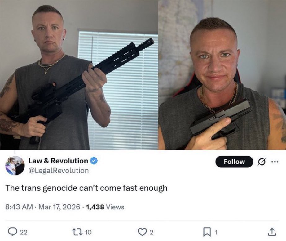 DreamLeaf5's tweet photo. “Help trannies are trying to silence me just because I think sex is real!” 

Meanwhile in reality… https://t.co/3aZ0u76OJW