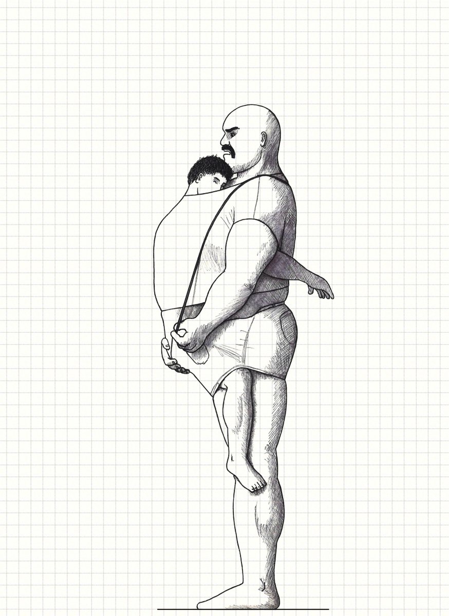 MoGlass3's tweet photo. @Ero_Frog0429 I love these drawings. This is an old fantasy of mine. A small guy trapped inside the cloths of a big guy. No way to escape. https://t.co/werWnR5MFO