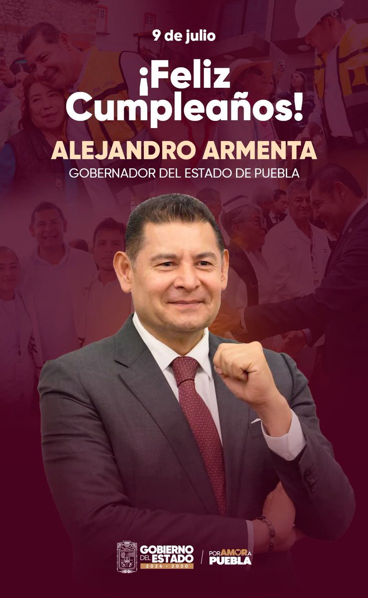 BuenGobiernoPue's tweet photo. 🎉 En este día tan especial, el secretario @alespidio y todo el equipo de la Secretaría Anticorrupción y Buen Gobierno expresamos una cordial felicitación al gobernador @armentapuebla_ con motivo de su cumpleaños.

Le deseamos salud, éxito y la fortaleza para seguir encabezando un gobierno cercano, con visión, humanismo y compromiso por el bienestar de las y los poblanos.

¡Muchas felicidades! 🎂🎈

#PorAmorAPuebla