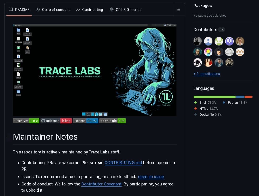 VivekIntel's tweet photo. Trace Labs OSINT VM – Kali-based OSINT virtual machine for missing persons investigations 💥💀

Trace Labs OSINT VM is a free, preconfigured Linux virtual machine built for OSINT investigations. It provides a ready-to-use environment with hardened browser settings, note-taking tools, and an optional installer for dozens of popular OSINT utilities.

✨ Key Features:
• 🖥️ Prebuilt VirtualBox & VMware images
• 🔎 Curated OSINT toolkit (Sherlock, SpiderFoot, PhoneInfoga, Shodan CLI, theHarvester, sn0int, Sublist3r, and more)
• 🦊 Hardened Firefox with privacy-focused defaults and OSINT bookmarks
• 📝 Obsidian vault preconfigured for investigation notes
• 🔄 One-click self-heal & update script
• 🛠️ Build your own customized VM from source using Docker
• 📚 Includes Trace Labs OSINT Field Manual and investigation resources

🔗 https://t.co/2AkuZRIJvu

#OSINT #CyberSecurity #ThreatIntelligence #DigitalForensics #OpenSource #Linux #VirtualMachine