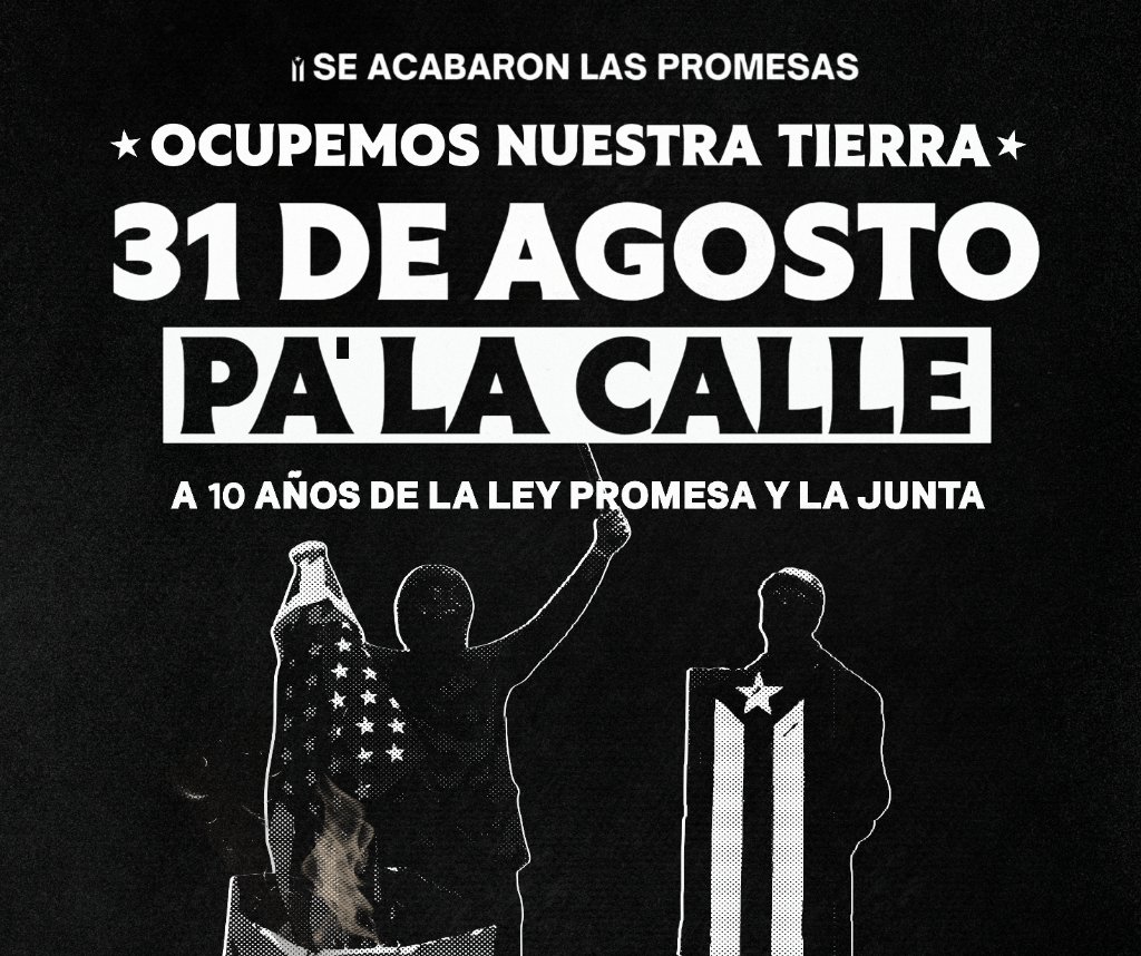 JSALPPR's tweet photo. 31 de agosto pá la calle
Separa la fecha

#FueraLaJunta
#OcupemosNuestraTierra
#SeAcabaronLasPromesas https://t.co/VOaXsbSlEV