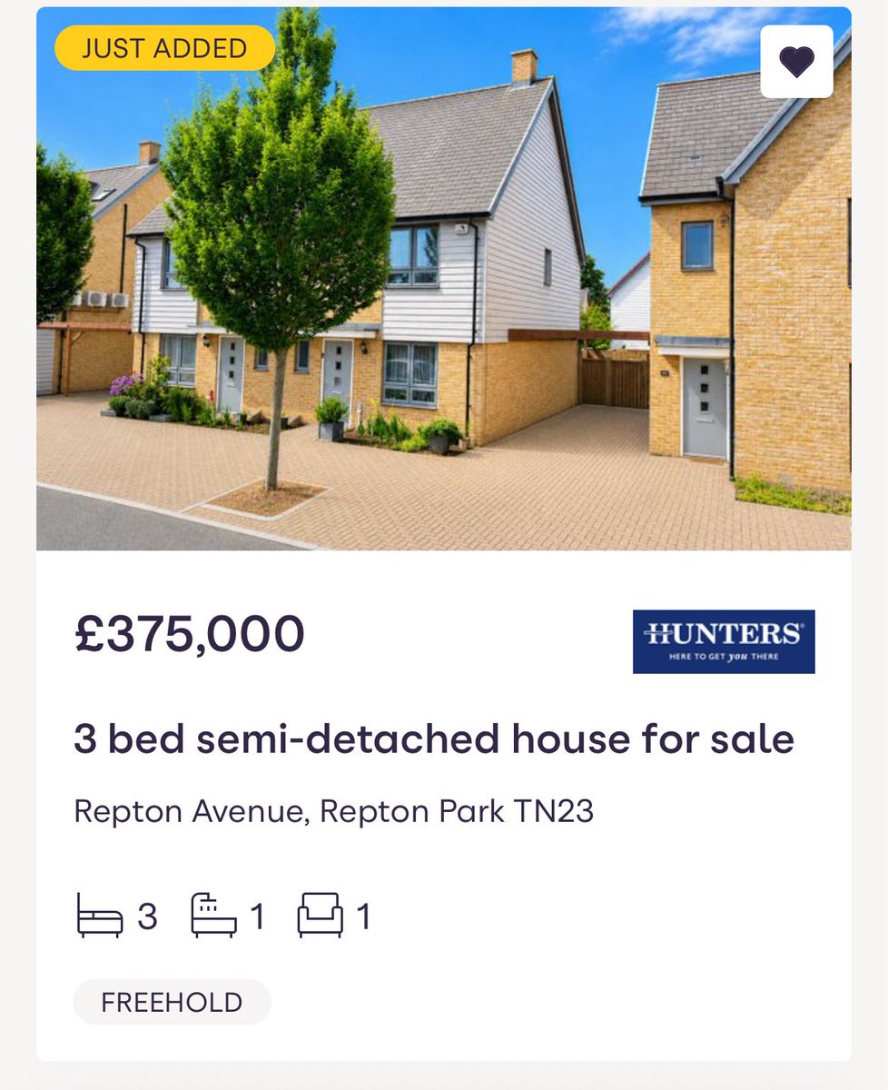 taxfraudhunter's tweet photo. People in #ashford are being taken for fools by EAs.
Why would you by a 3 bed semi for ยฃ375k when a 4 bed detached 50m away has been for sale for months at ยฃ390k
#ashford #fools #propertycrash @housepricecrash @moving_charlie https://t.co/boz7sVhQjy