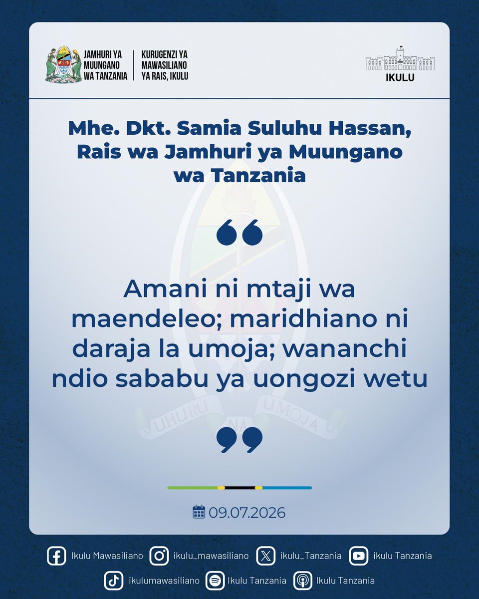 ikulumawasliano's tweet photo. #KaziNaUtuTunasongaMbele
#TabasamuLaUtu
#MaendeleoEndelevu 
#DiplomasiaYaUchumi https://t.co/z0ye4cKEDm